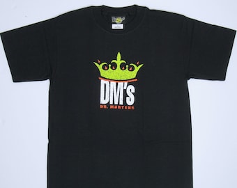 Doc Martens T Shirt, Neon Black Tee, Dr Boot Shoe Brand, 90s Grunge Style, Air Wair Bouncing Soles
