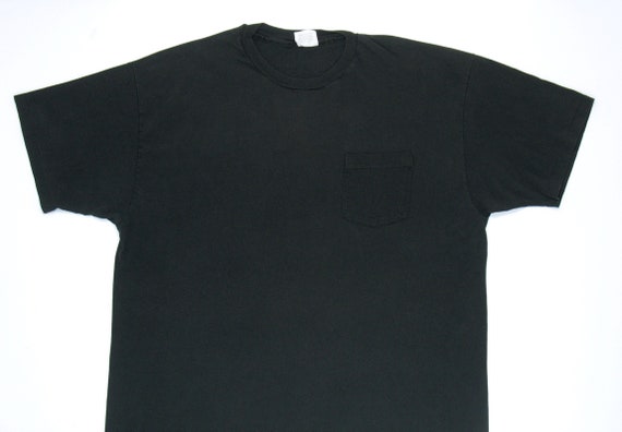 Single Stitch Black Pocket T Shirt Vintage Blank Tee XXL Soft - Etsy