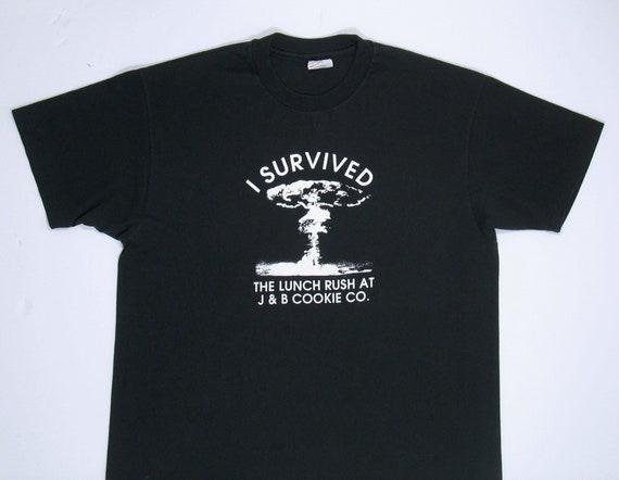 Nuclear Bomb T Shirt, I Survived Tee, XL Black Si… - image 1
