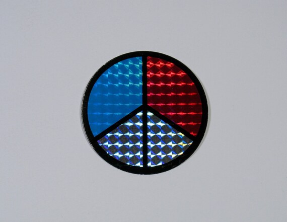 Vintage 1970s Rainbow Heart Decal Bumper Sticker Prism Prismatic 4” x 3”