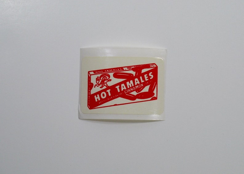 Vintage Hot Tamales Candy Sticker 80s Decal Red White Logo Etsy