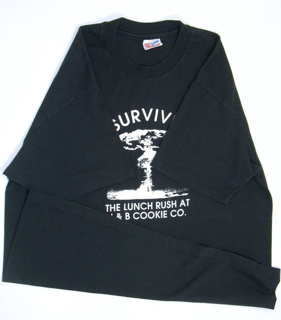 Nuclear Bomb T Shirt, I Survived Tee, XL Black Si… - image 3