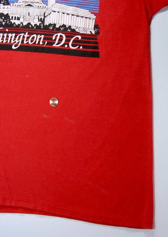 Washington DC T Shirt Medium Red tee 80s District… - image 4