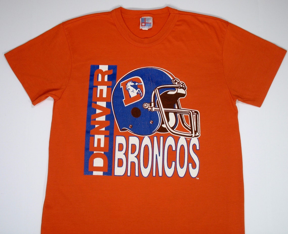Vintage Denver Broncos T Shirt S/M football team tee blue | Etsy