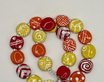 Kazuri Multicolored Necklace, Colorful Statement Necklace, Fair Trade Beads, Hypoallergenic