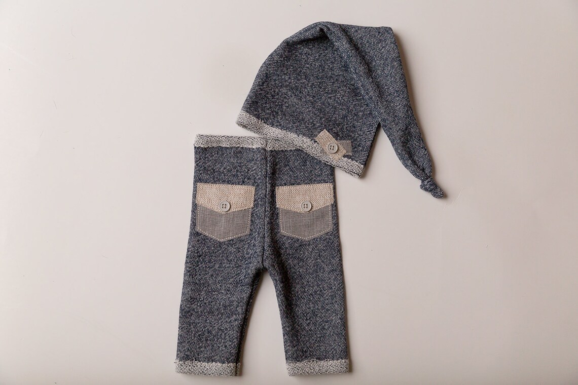 Newborn Boy Pants and Hat Set the ridge Navy and Etsy