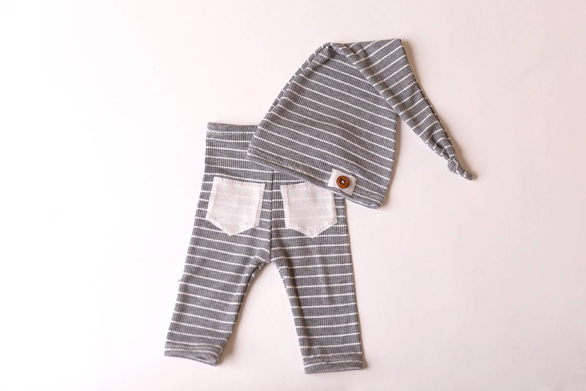 Newborn Boy Pants and Hat Set The Alex gray and Etsy
