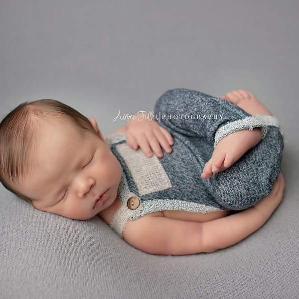 Newborn Boy Romper- "Sawyer"  Navy blue and tan newborn romper, overalls, Newborn boy photo outfit, Newborn photo prop