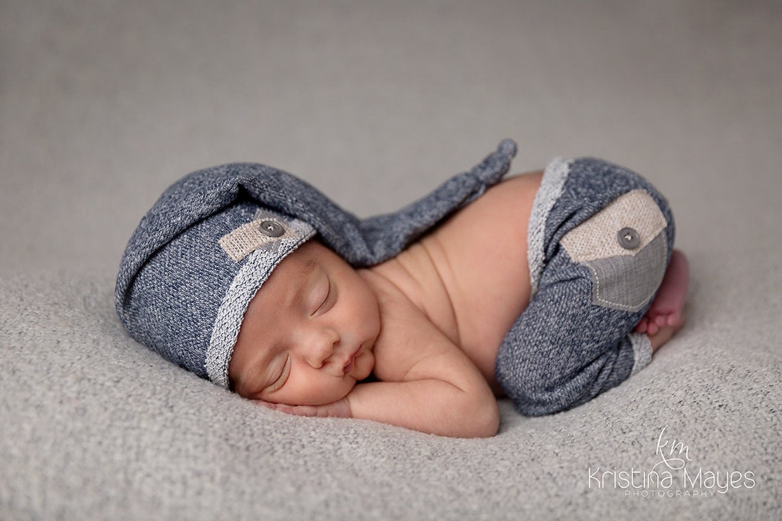 Newborn Boy Pants and Hat Set the ridge Navy and Etsy