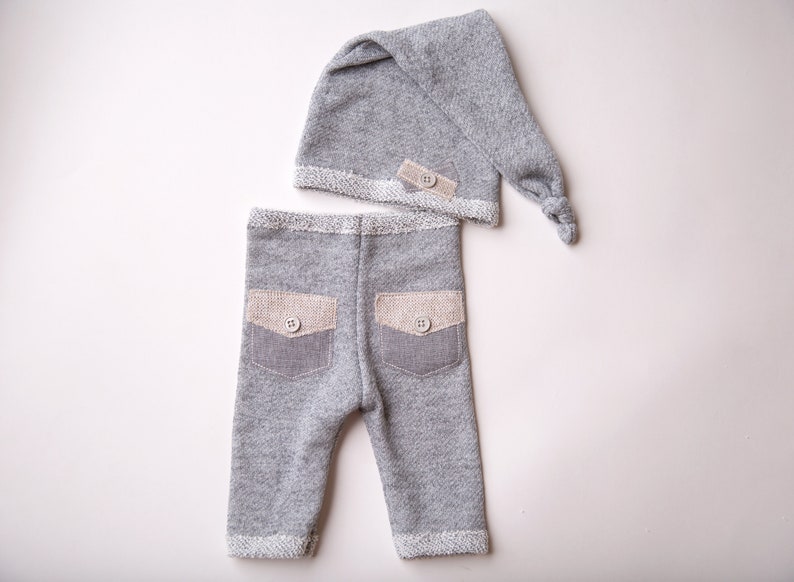 Newborn Boy Pants and Hat Set the ridge Gray and Etsy