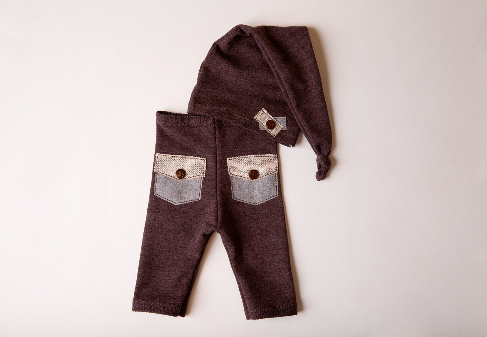 newborn pants and hat set