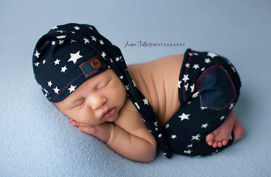 Newborn Boy Pants and Hat Set aron in Navy Blue Etsy