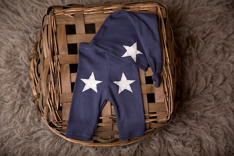Newborn Boy Pants and Hat Set dylan Navy Blue Etsy