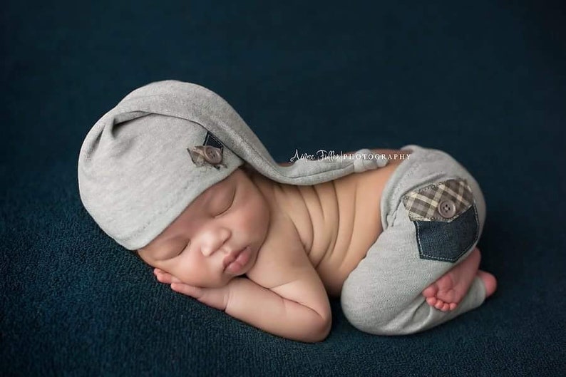 Newborn Boy Pants and Hat Set The Jacob gray Etsy