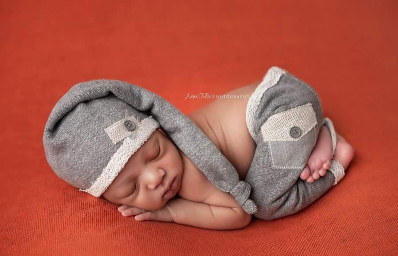 Newborn Boy Pants and Hat Set the ridge Gray and Etsy