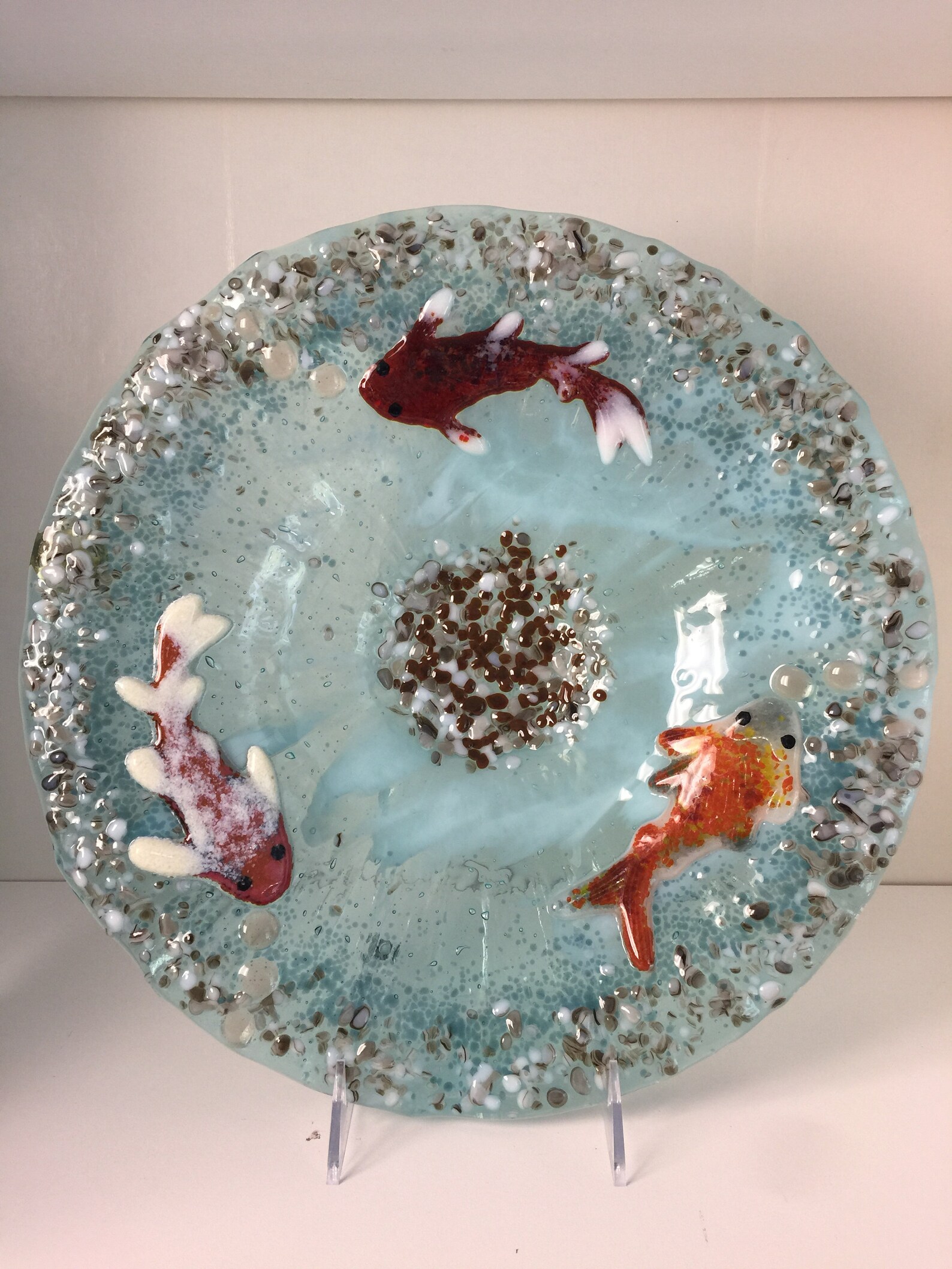 Fused Glass Fish Bowl Dish Etsy