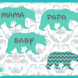 Impresiones De La Pata De Oso Familia Mama Osa Papa Oso Y Etsy