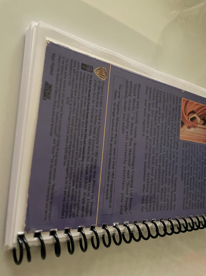 Gypsy Musical Movie VHS Upcycled Spiral Bound Notebook Journal Notepad ...