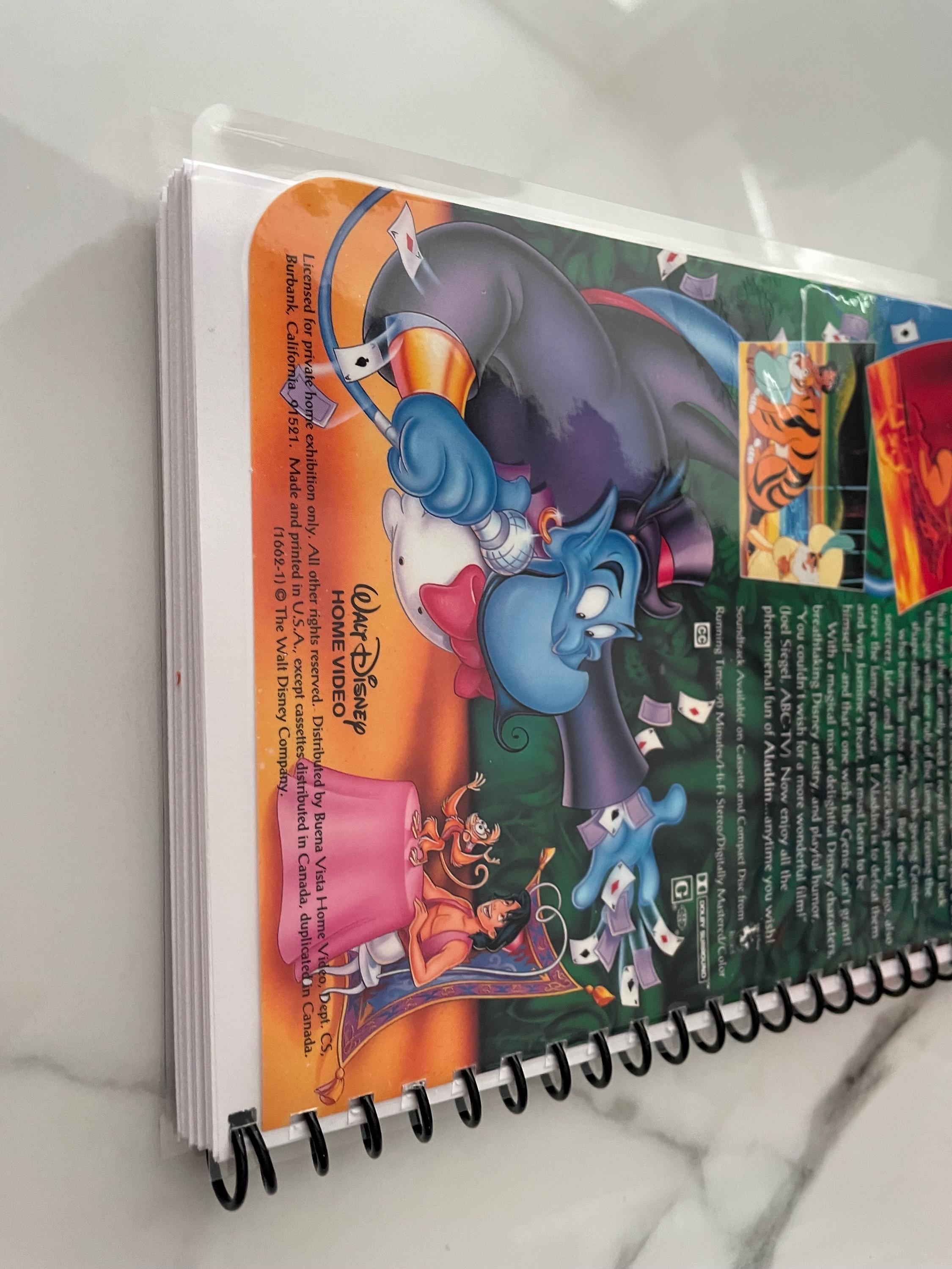 Disney Aladdin Movie VHS Video Upcycled Spiral Bound Notebook Notepad ...