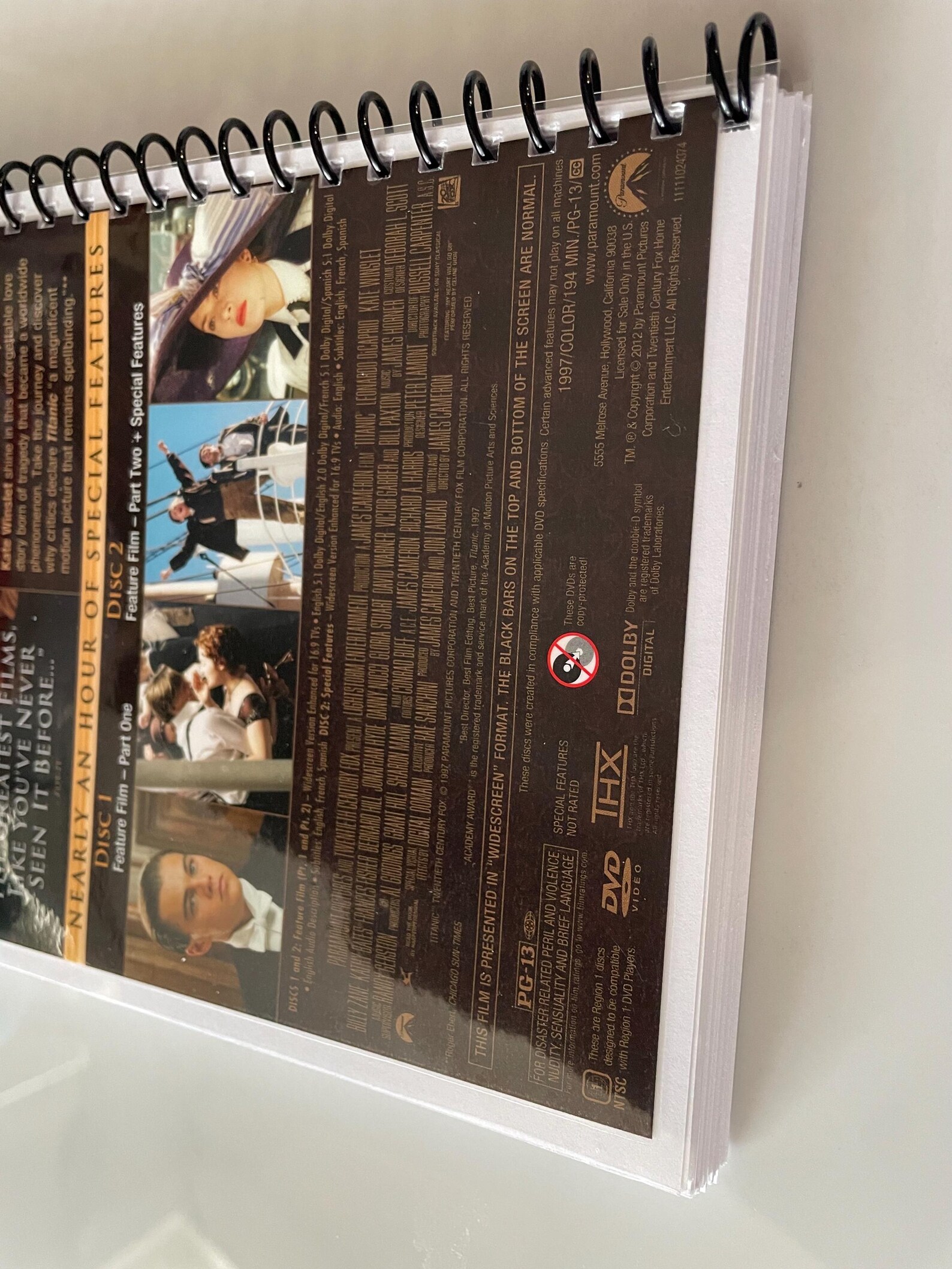 Titanic Movie DVD Upcycled Spiral Bound Notebook Journal Notepad ...