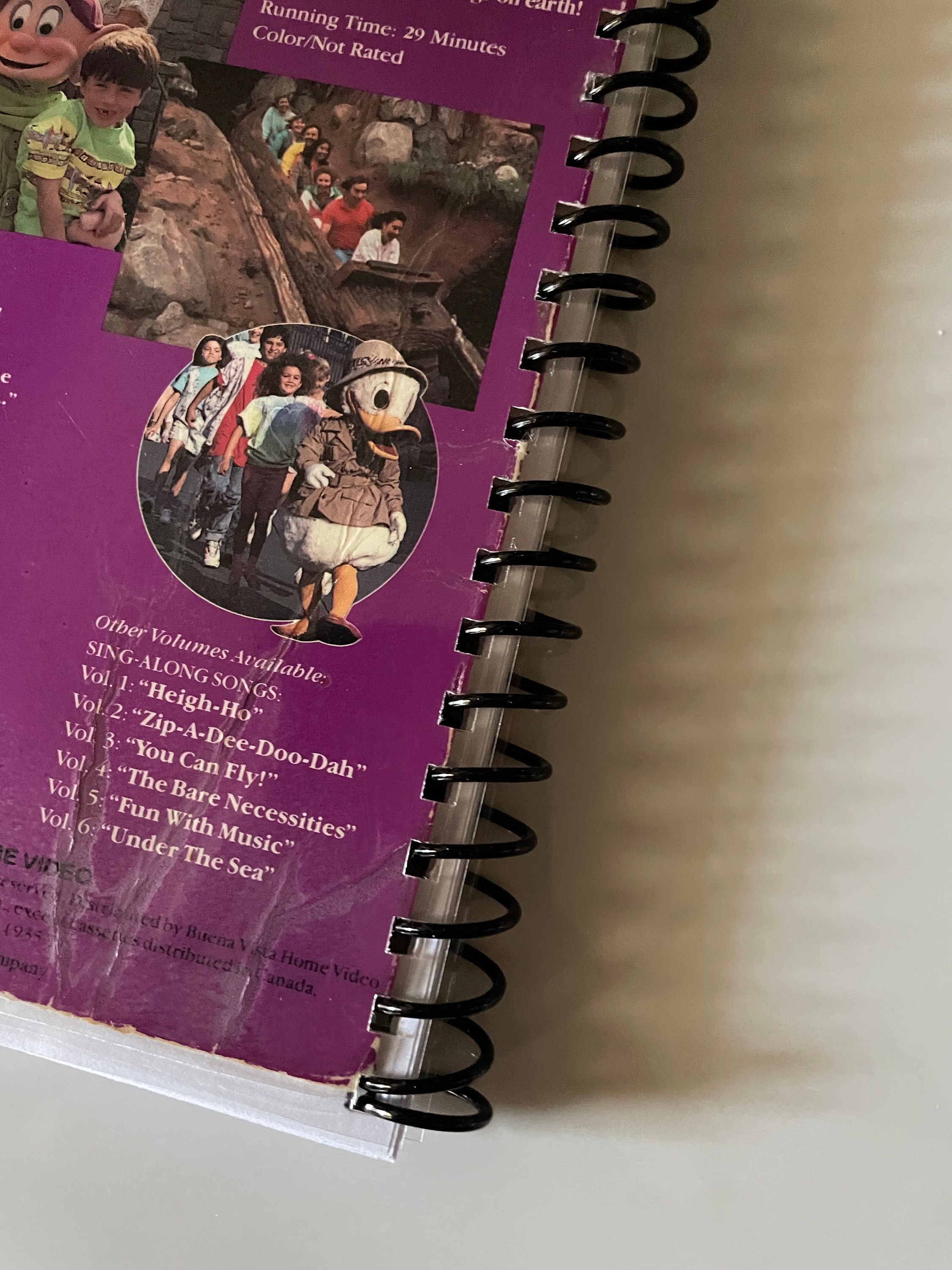 Disney Sing Along Songs Disneyland Fun Movie VHS Upcycled Spiral Bound ...