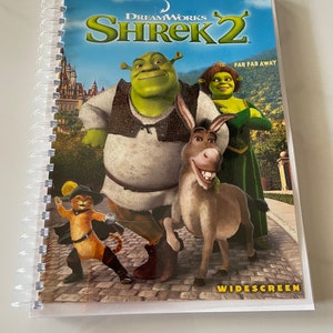 Shrek 2 Movie DVD Upcycled Spiral Bound Notebook Journal Vintage