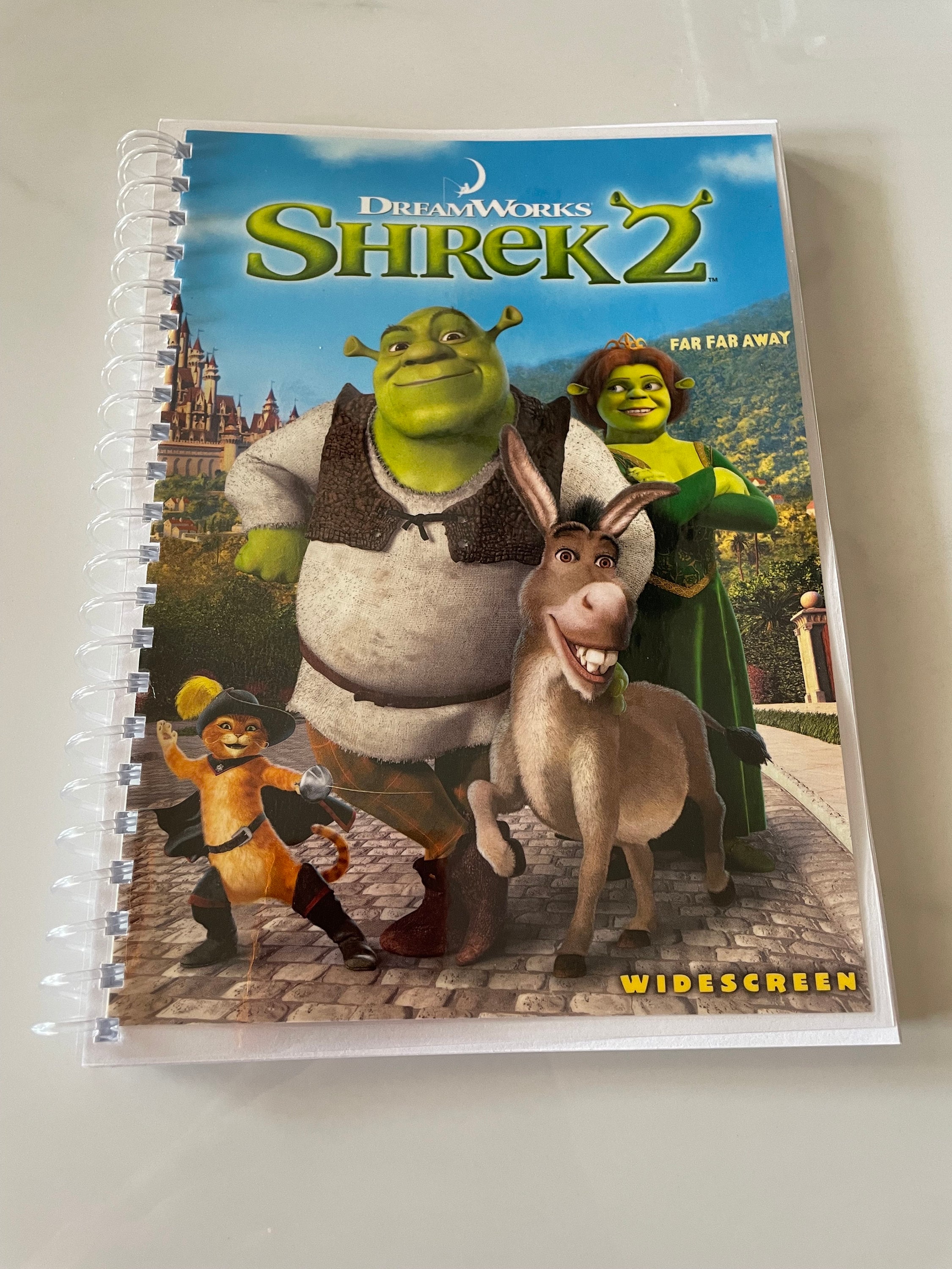 Shrek 2 Movie DVD Upcycled Spiral Bound Notebook Notepad