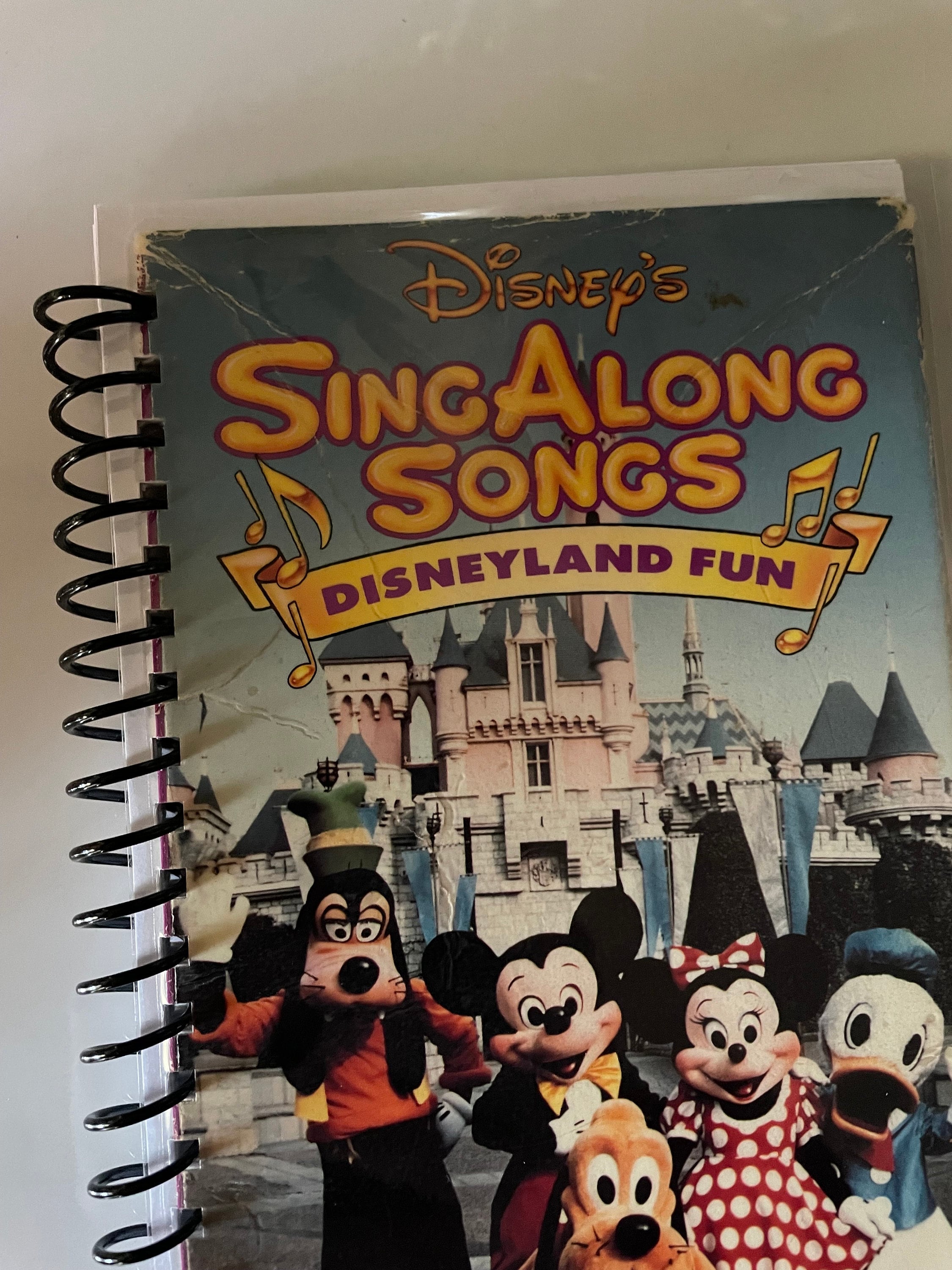 Disney Sing Along Songs Disneyland Fun Movie VHS Upcycled Spiral Bound ...