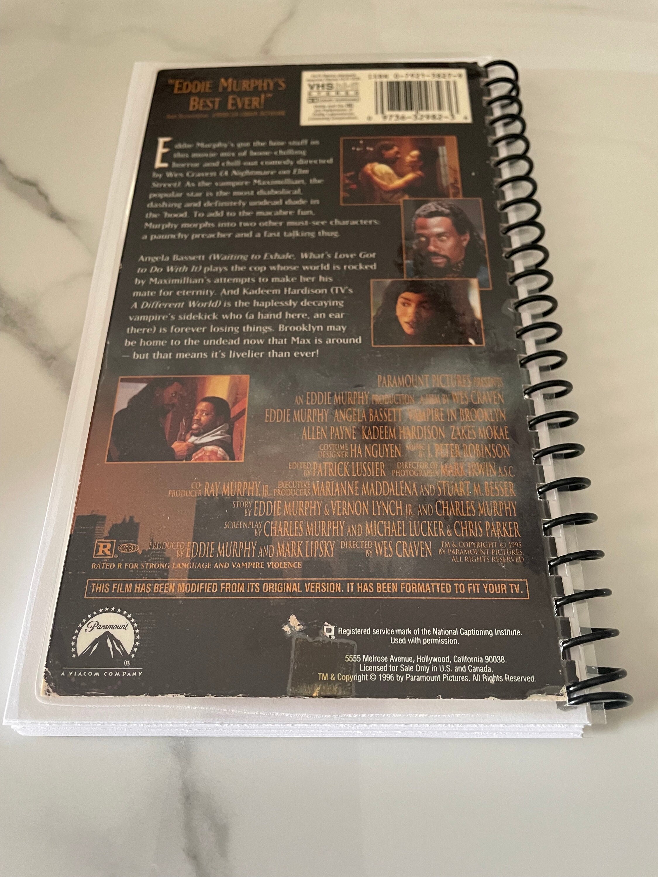 Vampire in Brooklyn Movie 90s VHS Upcycled Spiral Bound Notebook ...