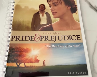 Pride and Prejudice Jane Austen 2006 Movie DVD Upcycled Spiral Bound Notebook Journal Vintage Keira Knightley Matthew MacFadyen