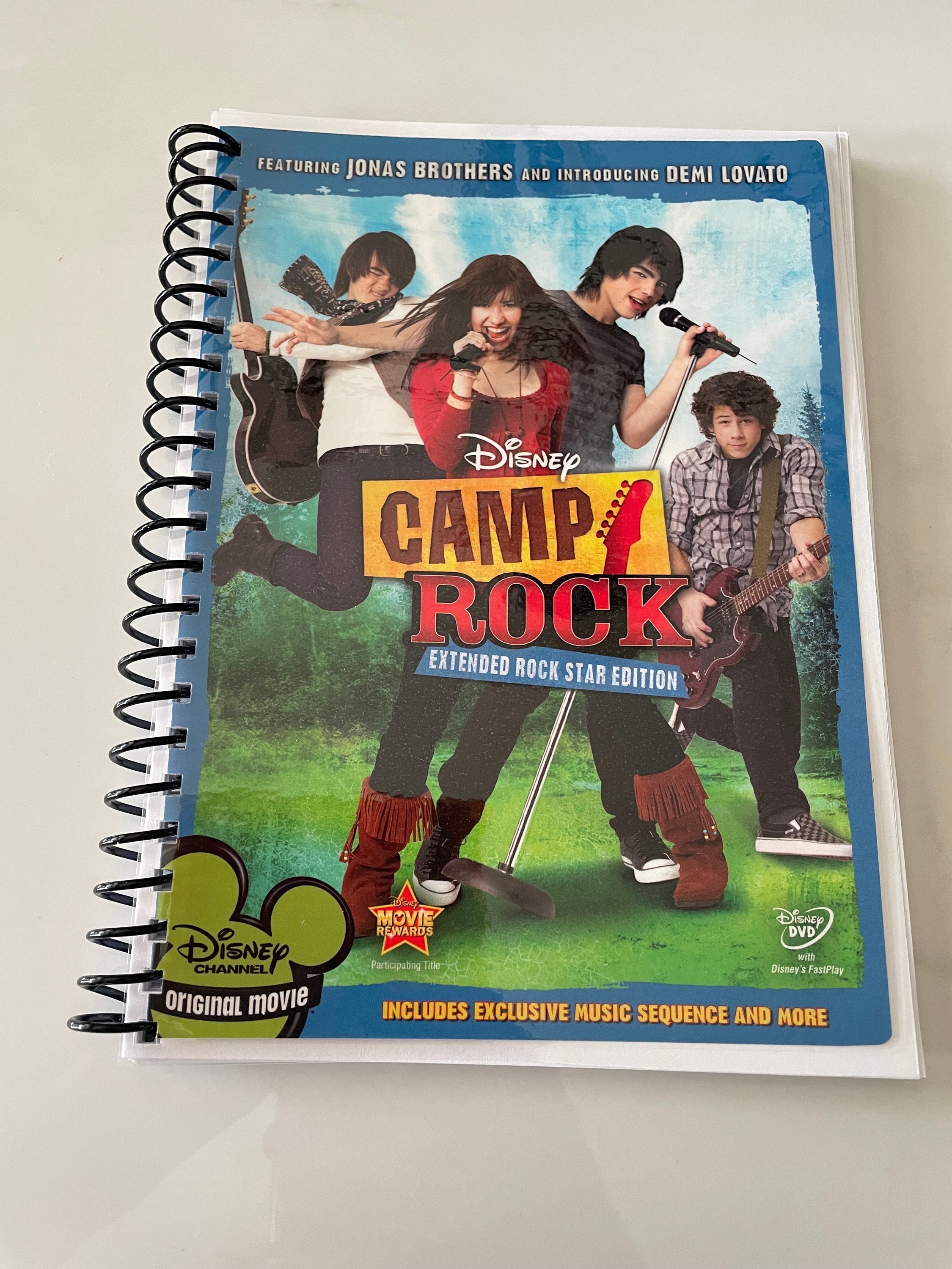 Disney Camp Rock Movie DVD Upcycled Spiral Bound Notebook Journal Vintage Jonas Brothers Demi Lovato Etsy