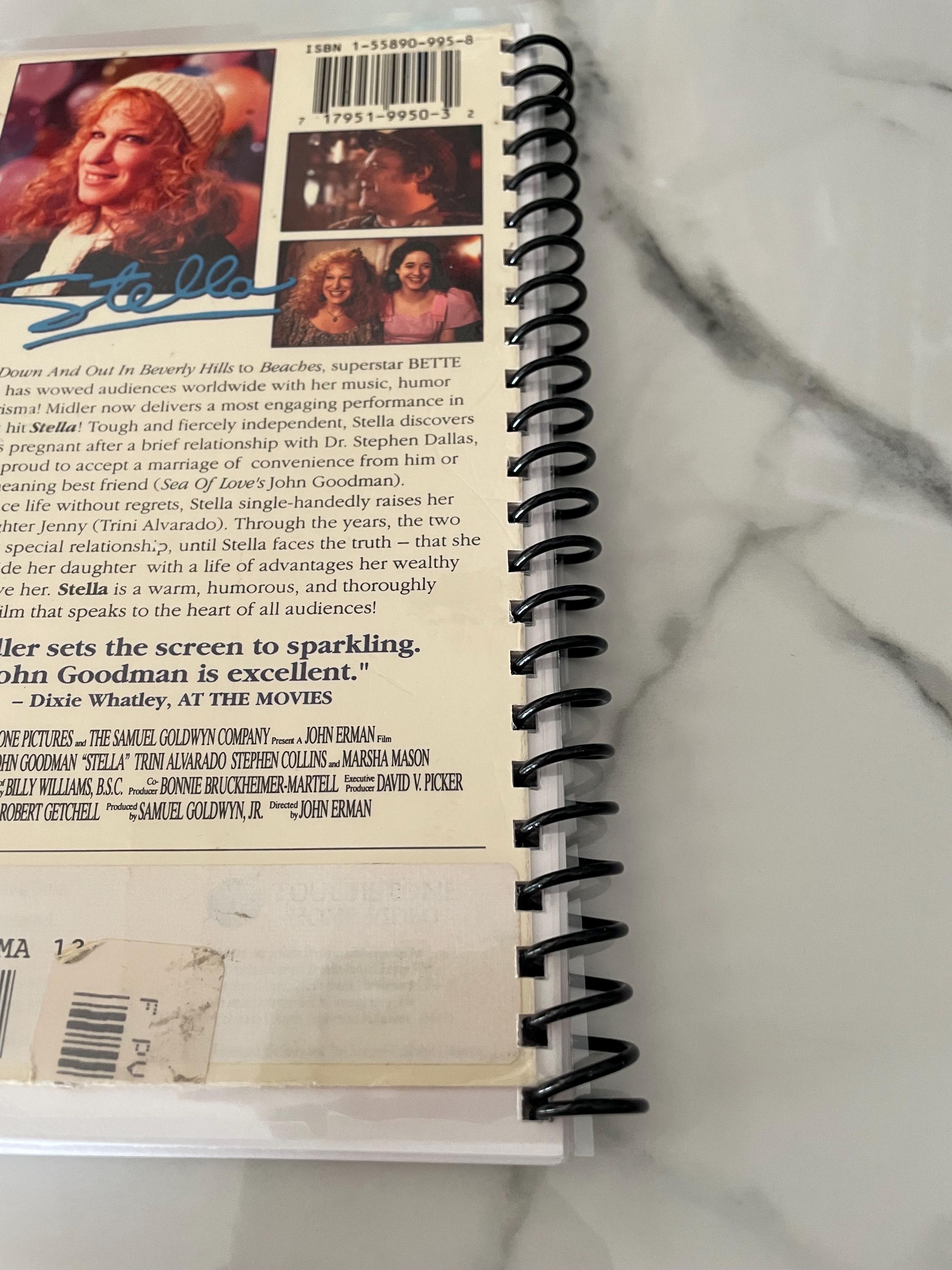 Stella Movie VHS Upcycled Spiral Bound Notebook Notepad Journal Vintage ...