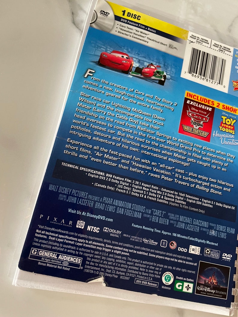 Disneys Cars 2 Lightning Mcqueen Movie DVD Upcycled Spiral Bound ...