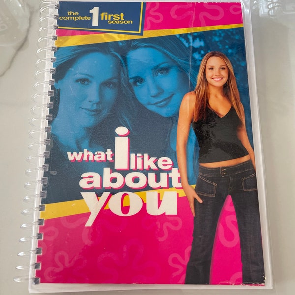 What I Like About You Season 1 TV Show DVD Upcycled Spiral Bound Notebook Journal Vintage Amanda Bynes Jennie Garth