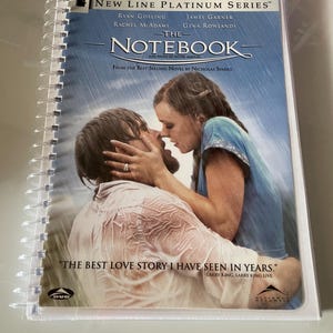 The Notebook Movie Nicholas Sparks Ryan Gosling Rachel McAdams DVD Upcycled Spiral Bound Notebook Vintage Gift Ideas