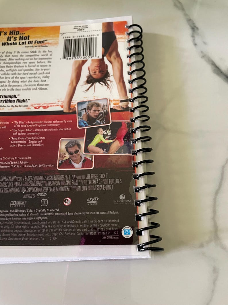 Stick It Movie DVD Upcycled Spiral Bound Notebook Notepad Journal ...