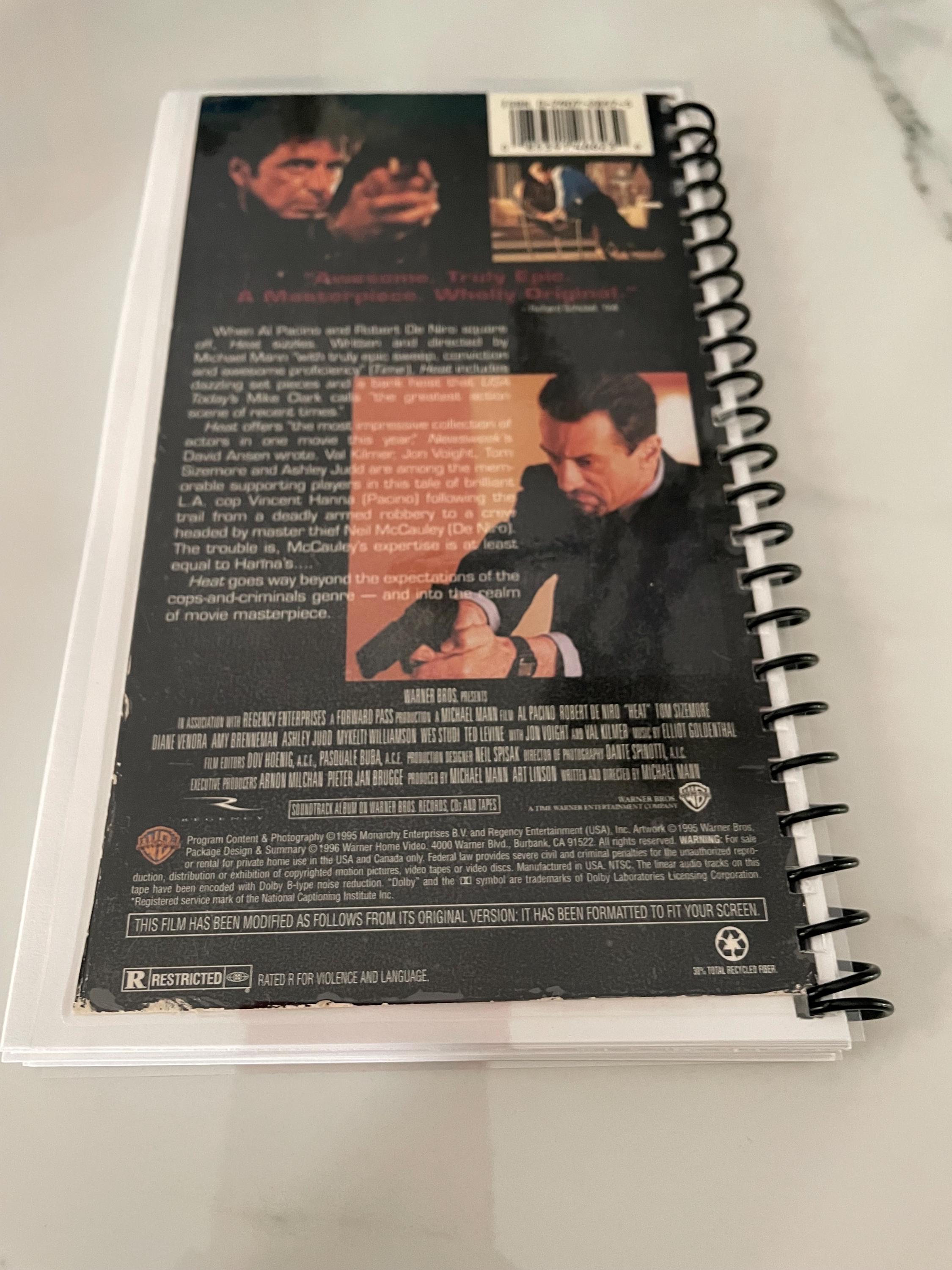 Heat Movie VHS Upcycled Spiral Bound Notebook Journal Vintage Nostalgia ...