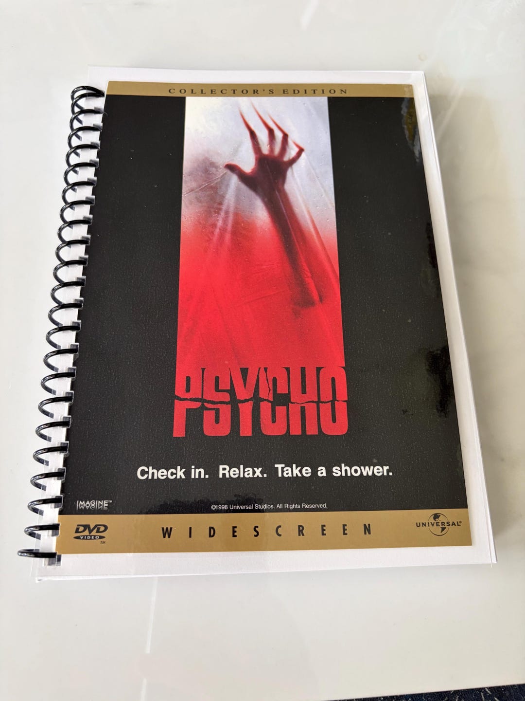 Psycho Movie DVD Upcycled Spiral Bound Notebook Notepad Journal Vintage ...