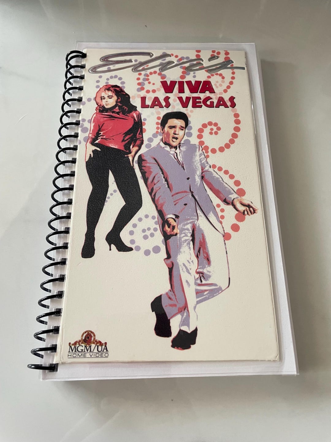 Viva Las Vegas Movie VHS Video Upcycled Spiral Bound Notebook Notepad ...