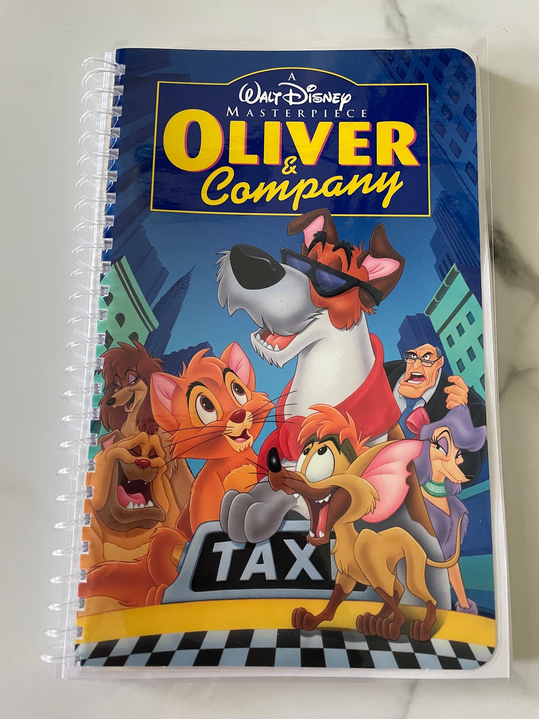 Walt Disney Oliver and Company Movie VHS Upcycled Spiral Bound Notebook ...