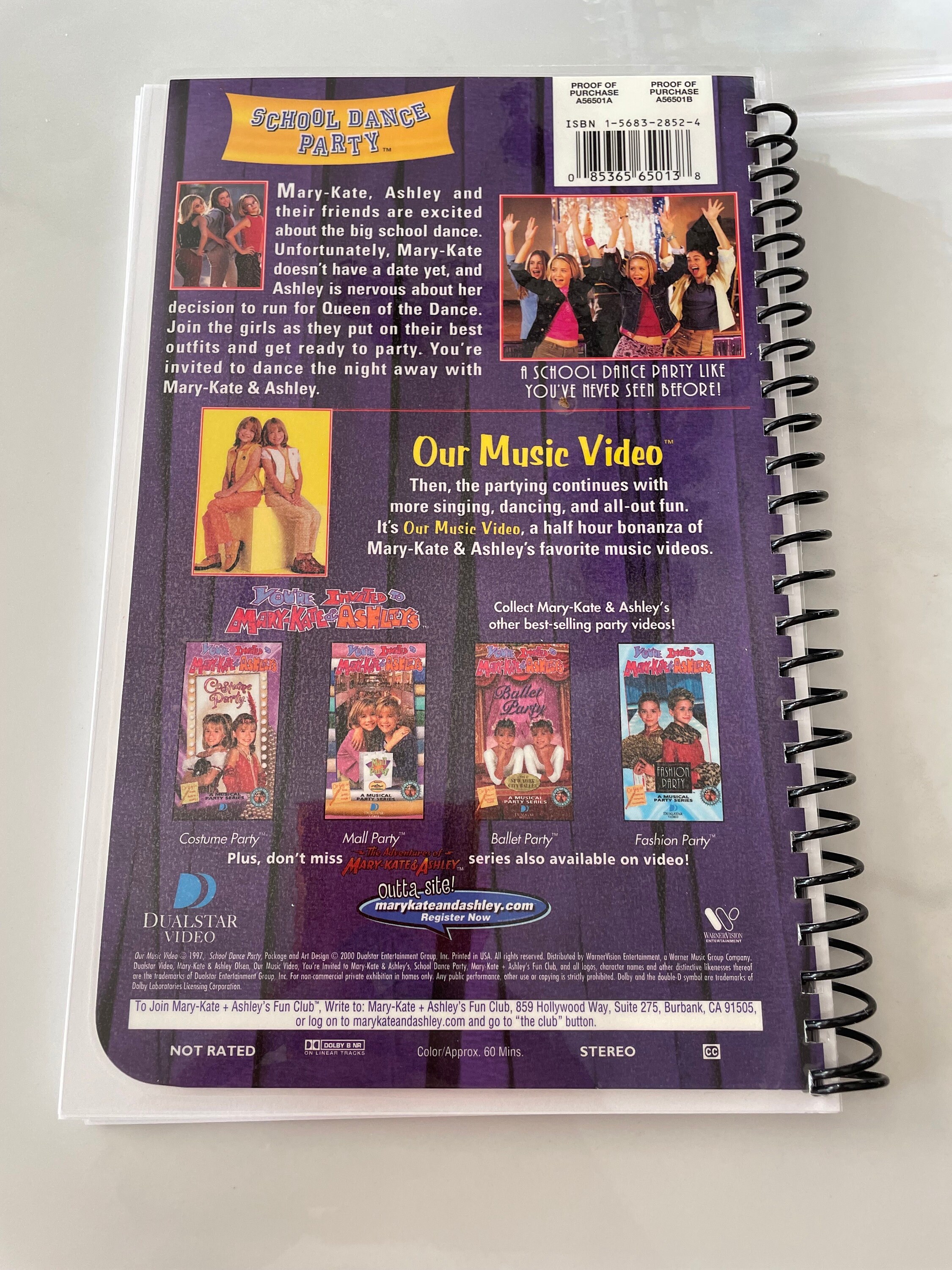 Our School Dance Party Movie VHS Upcycled Spiral Bound Notebook Journal ...
