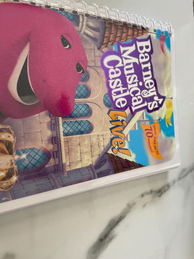 Barney’s Musical Castle TV Show VHS Movie Upcycled Spiral Bound ...