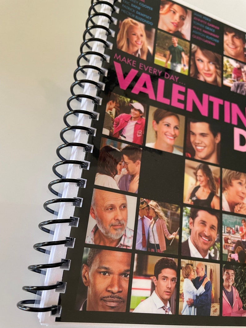 Valentines Day Movie DVD Upcycled Spiral Bound Notebook Journal Vintage Gift Ideas Taylor Swift image 2