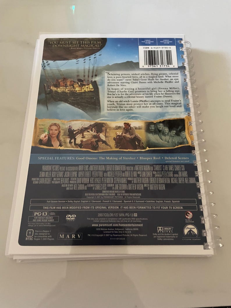 Stardust Movie 2000s DVD Upcycled Spiral Bound Notebook Notepad Journal ...