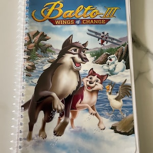 Balto 3 Wings of Change 2004 Movie VHS Upcycled Spiral Bound Notebook Vintage Sean Austin Husky