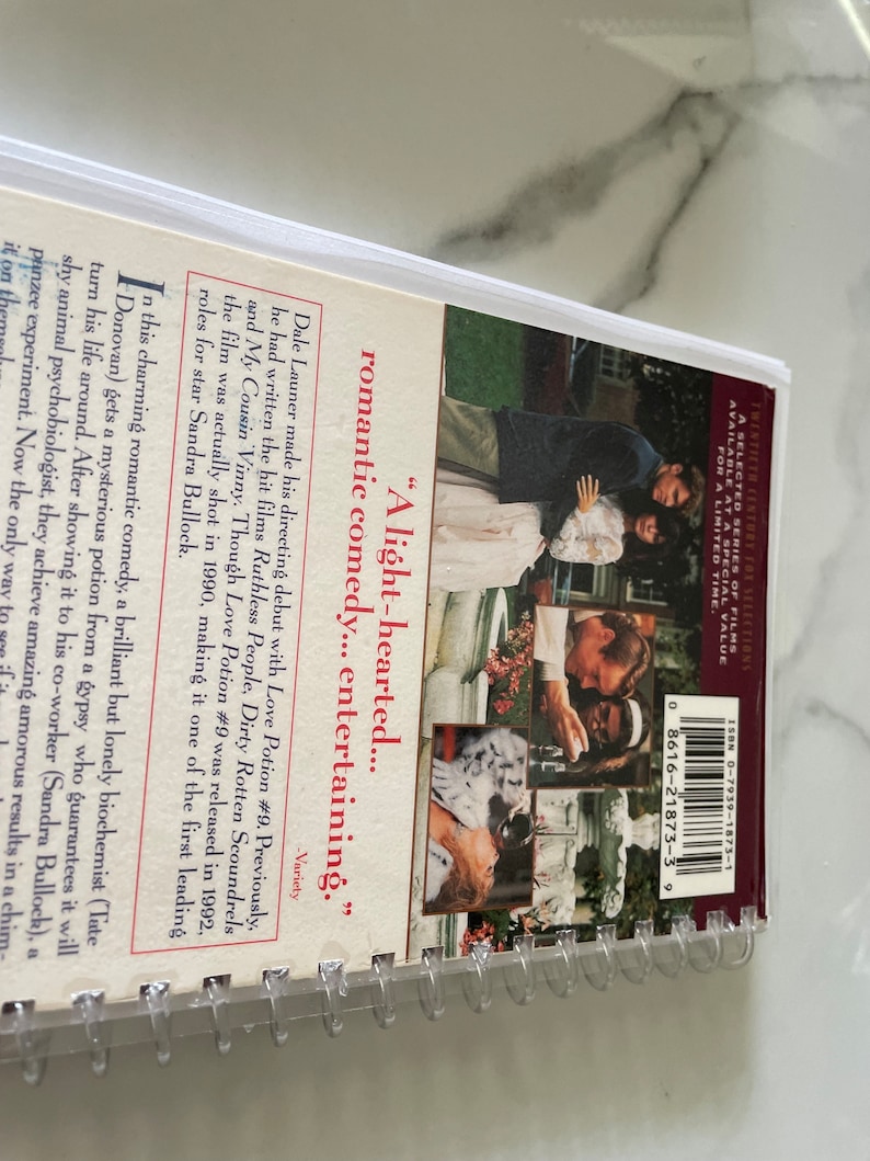 Love Potion #9 Movie VHS Upcycled Spiral Bound Notebook Journal Vintage ...