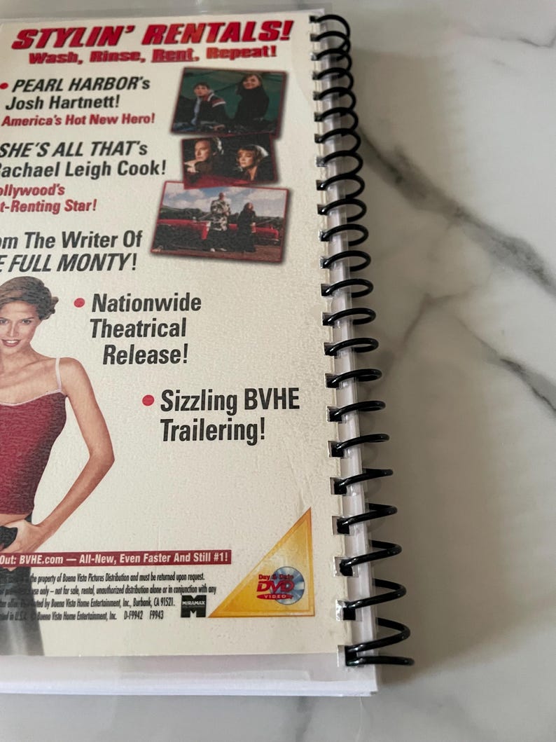 Blow Dry Movie VHS Upcycled Spiral Bound Notebook Journal Vintage Demo ...
