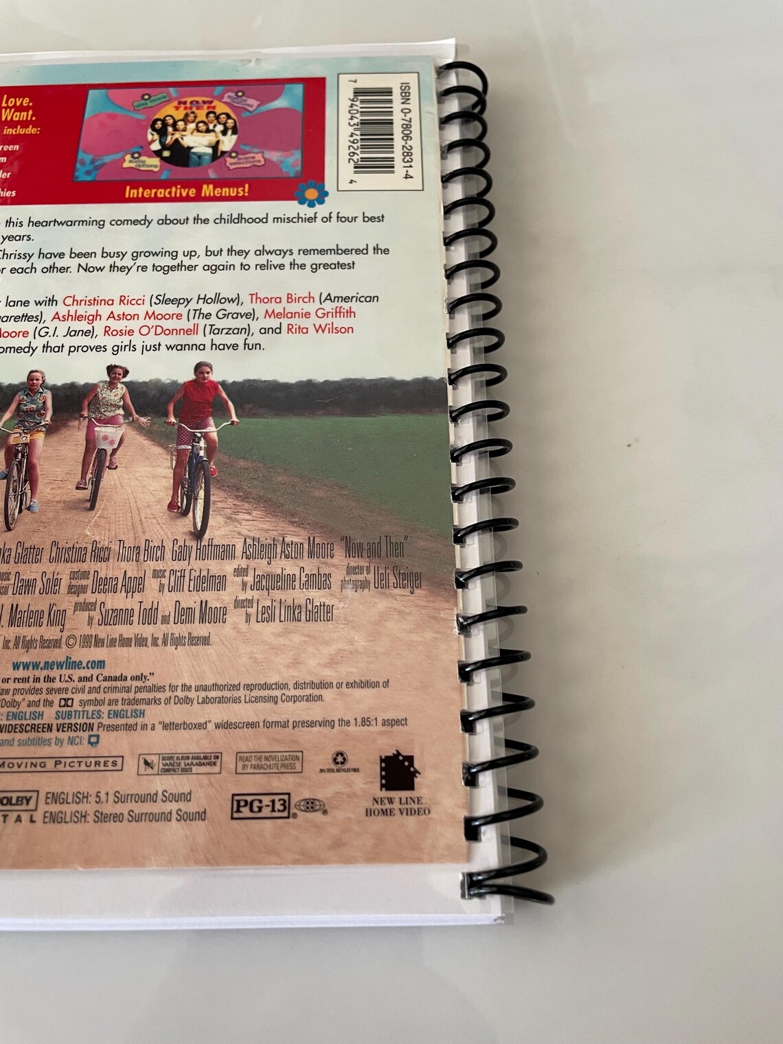 Now and Then Movie DVD Upcycled Spiral Bound Notebook Notepad Journal ...