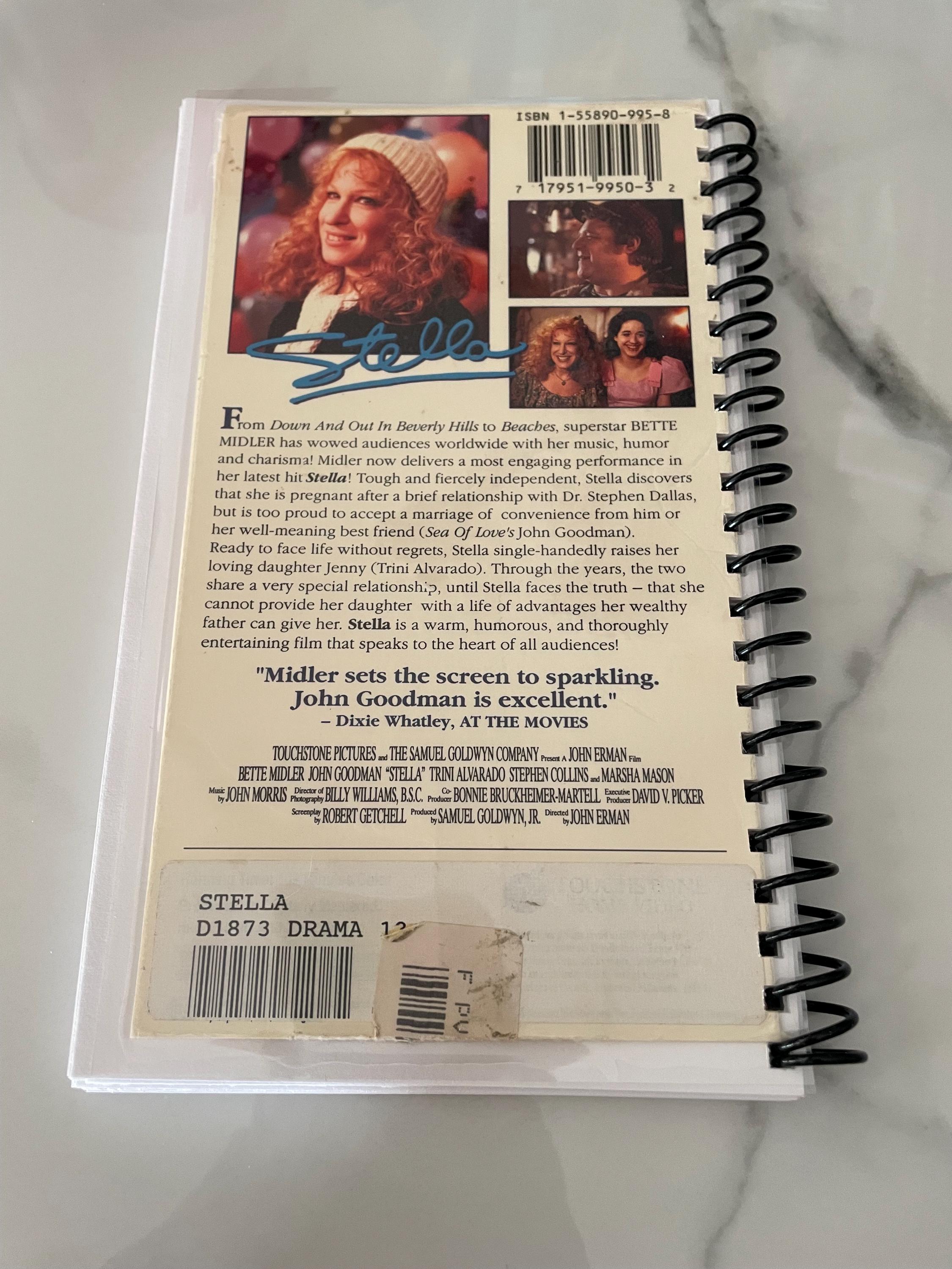Stella Movie VHS Upcycled Spiral Bound Notebook Notepad Journal Vintage ...