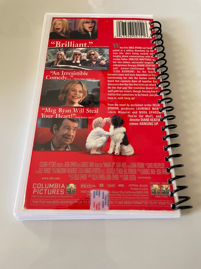 Hanging up Movie 90s VHS Upcycled Spiral Bound Notebook Journal Vintage ...